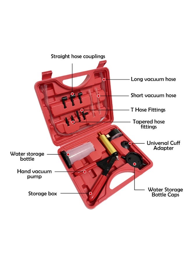 Daytoyz 2 in 1 Brake Bleeder Kit Hand held Vacuum Pump Test Set for Automotive with Protected Case,Adapters,One-Man Brake and Clutch Bleeding System(Red) - Image 4